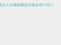 (墻面潮濕發霉怎么處理) 墻面潮濕發霉怎么辦墻面潮濕發霉處理小竅門